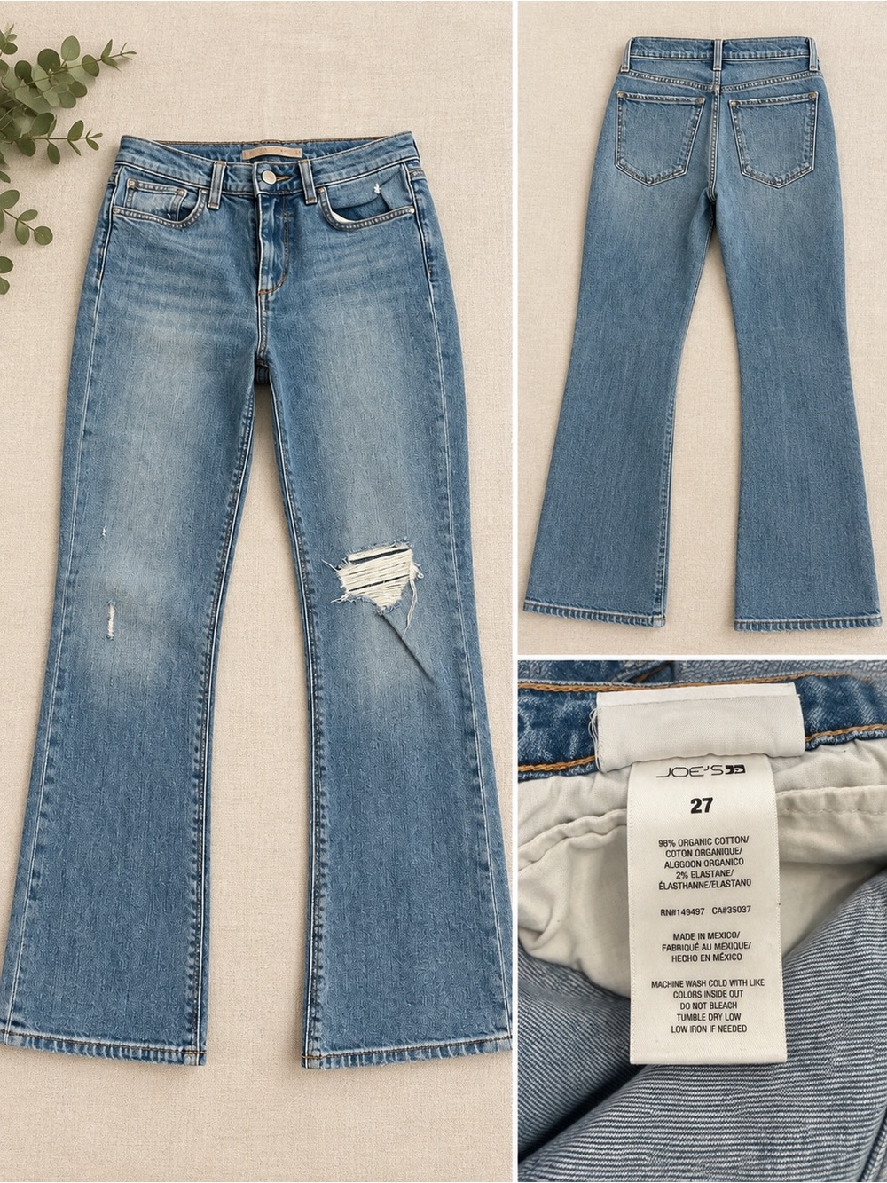 Joe's Jeans Women's Light Blue Distressed Bootcut Jeans